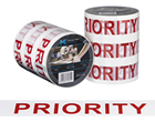 Packing Tape Priority, White/Red, 48mm x 100m x 50 Micron 1 X Roll